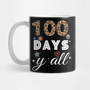 100th days y'all Virtual Learning leopard 100 Day of School Mug